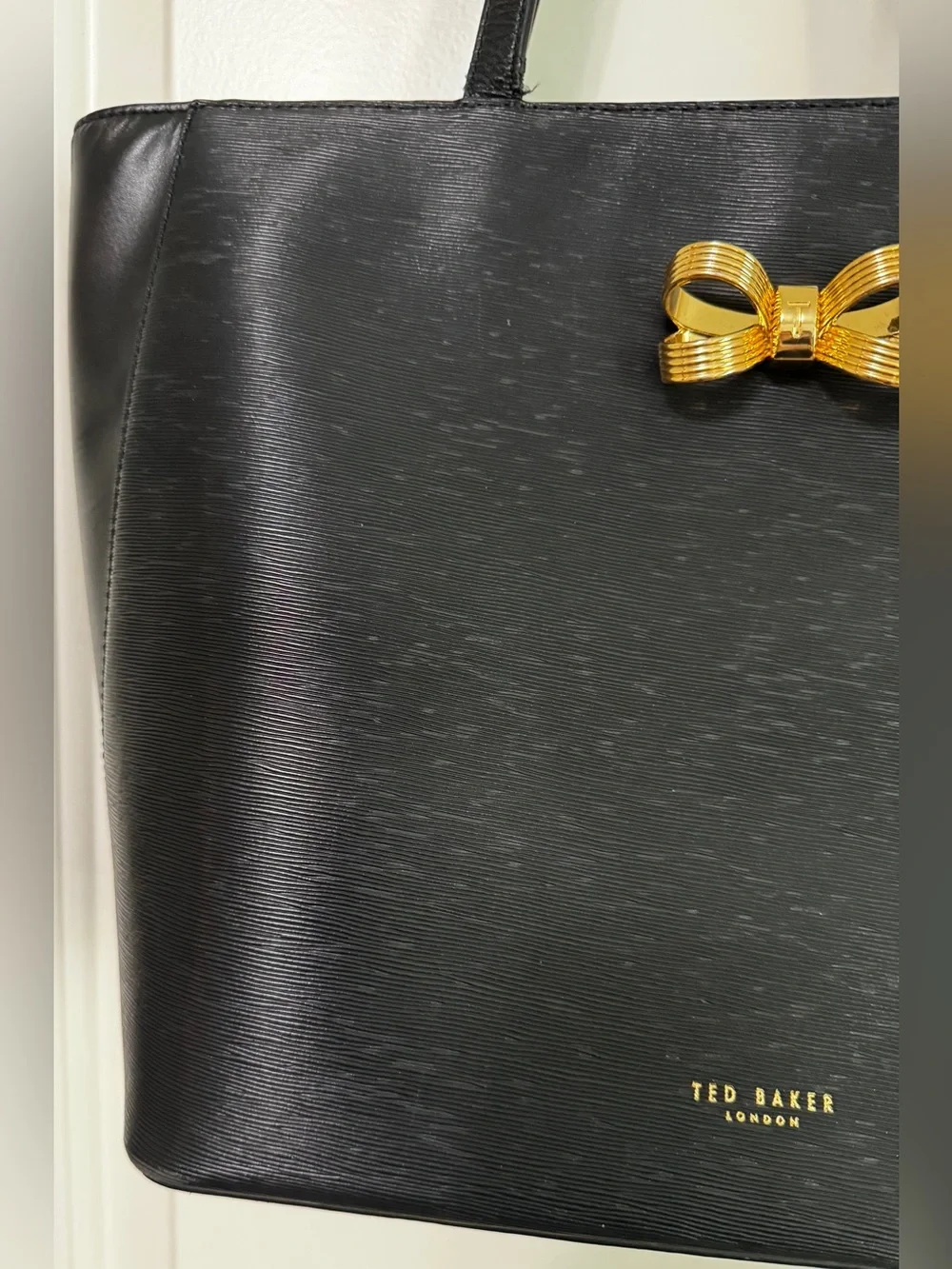 Ted Baker London Black Bow Tote Bag Large Structured Shopper